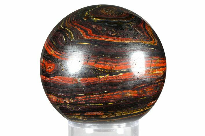 Polished Tiger Iron Stromatolite Sphere - Billion Years #379572